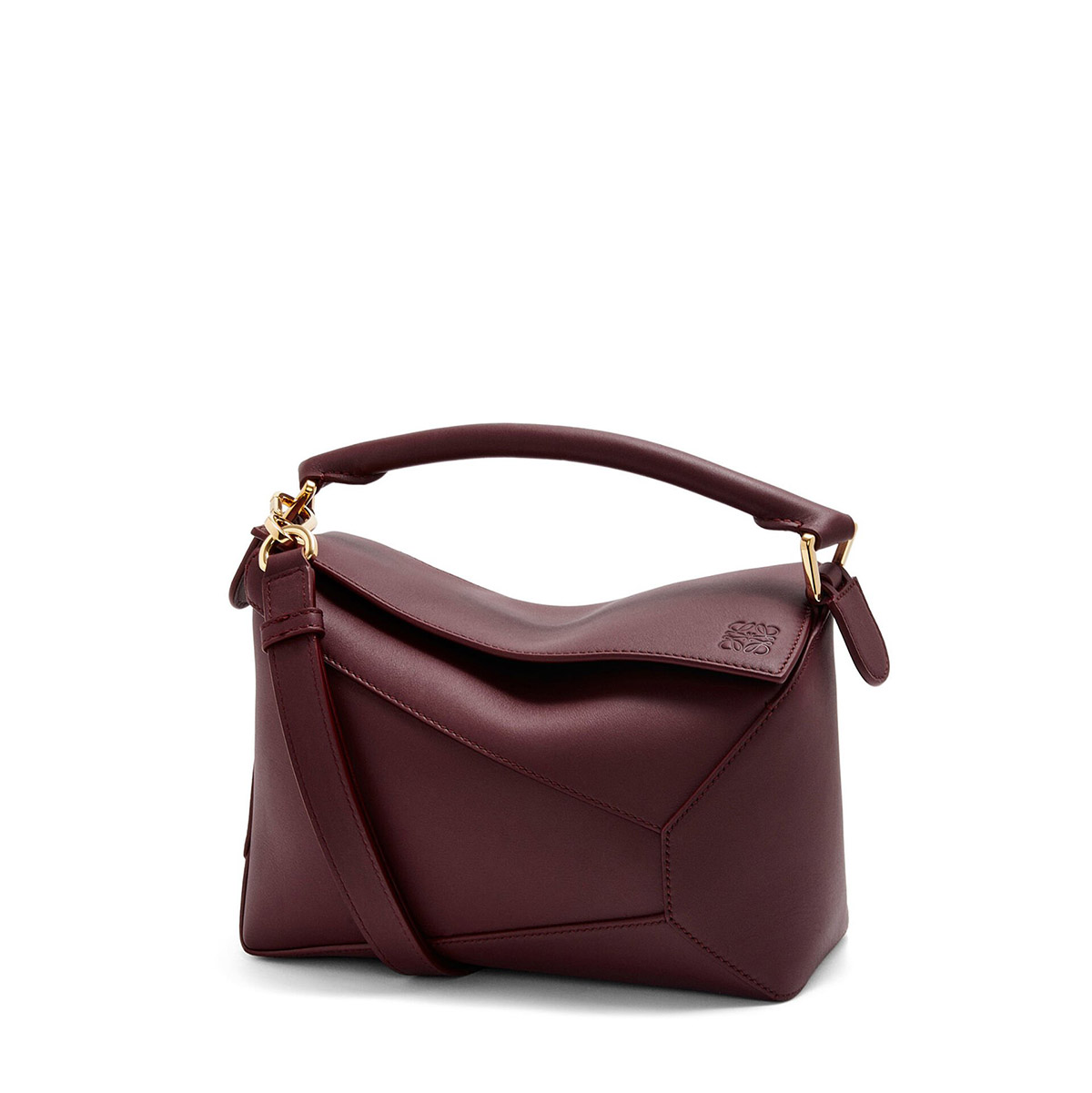 LOEWE Small Puzzle Bag In  Calfskin - Dark Burgundy