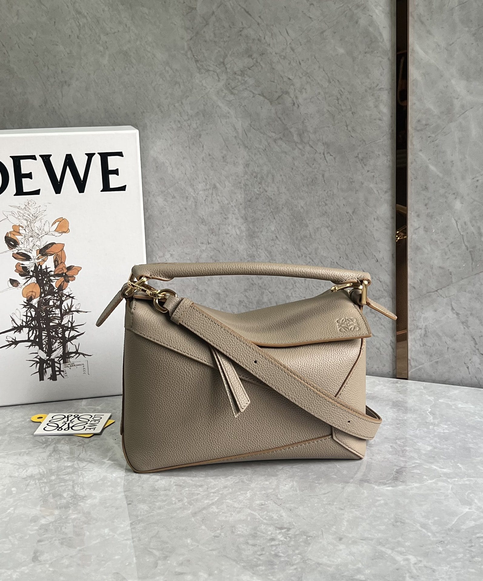 LOEWE Small Puzzle Bag In  Calfskin - Sand