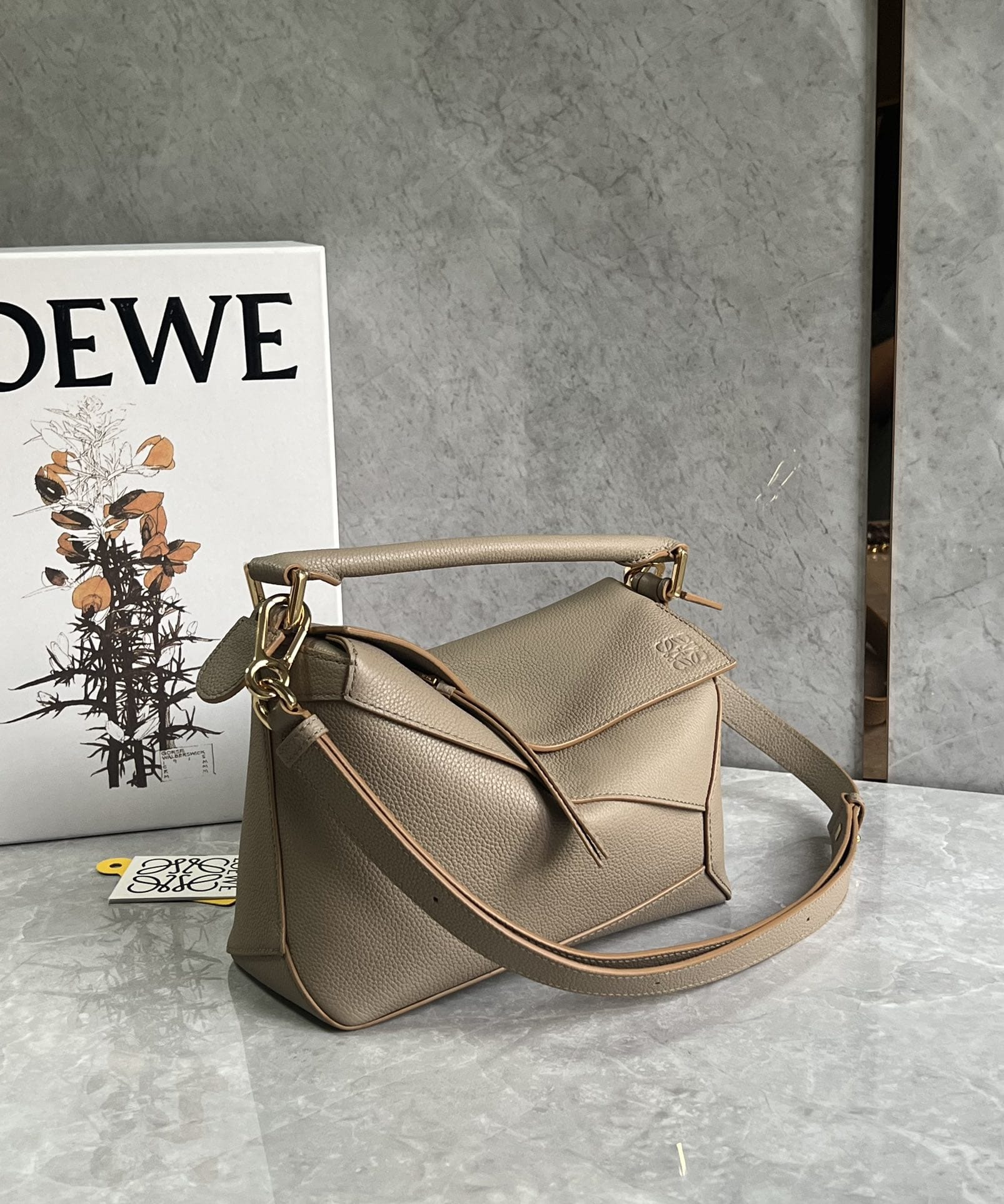 LOEWE Small Puzzle Bag In  Calfskin - Sand