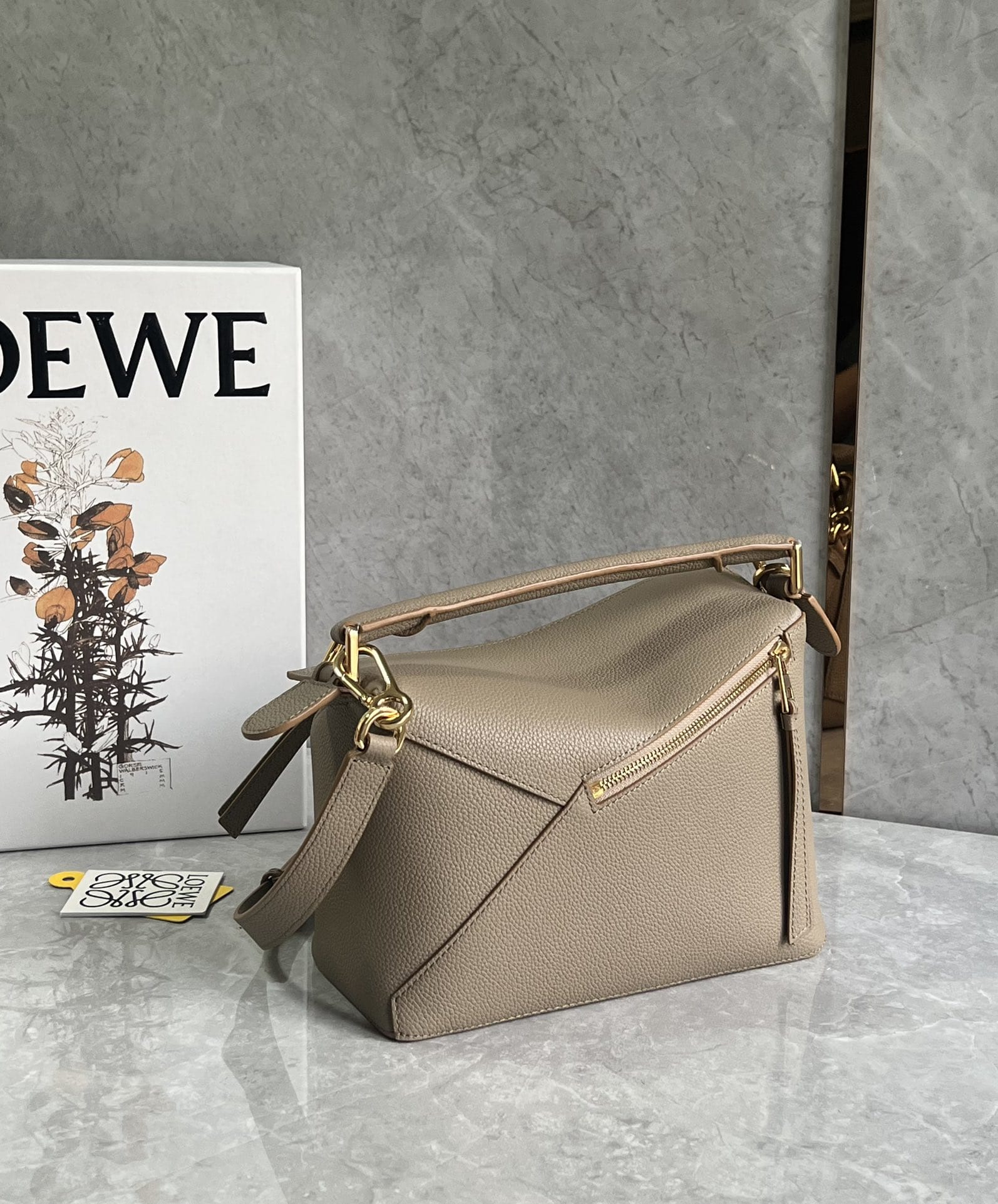 LOEWE Small Puzzle Bag In  Calfskin - Sand