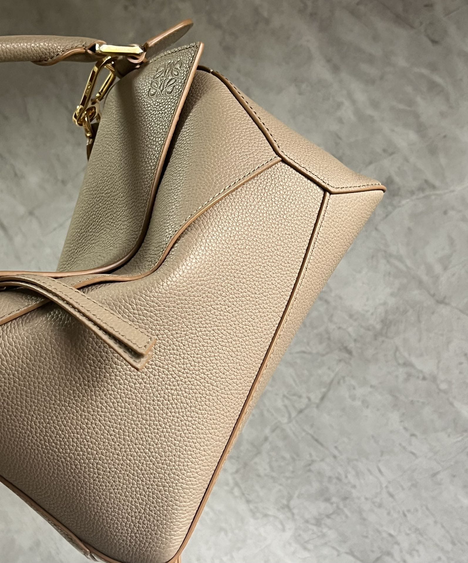 LOEWE Small Puzzle Bag In  Calfskin - Sand