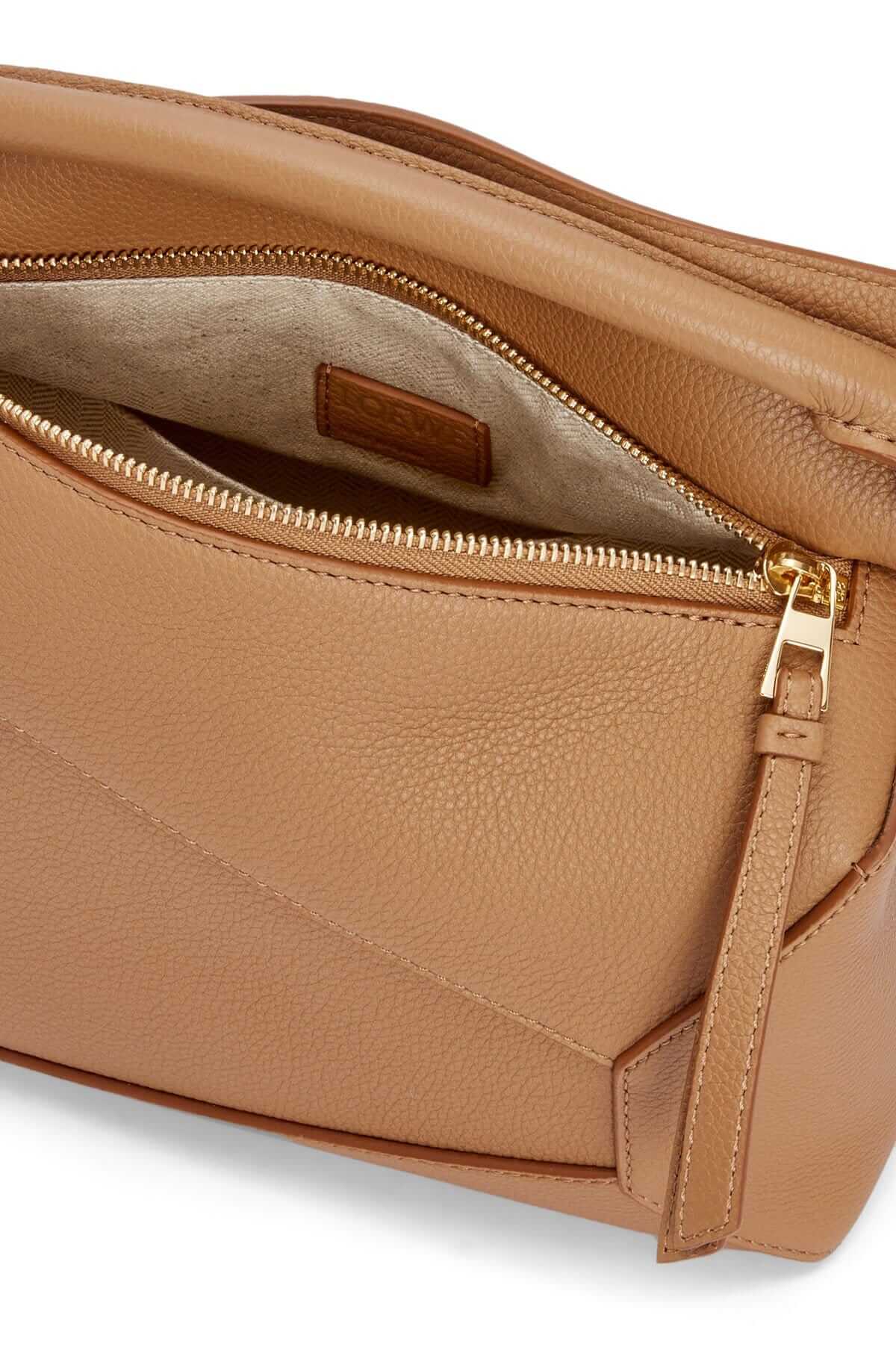 LOEWE Small Puzzle Bag In  Calfskin - Toffee