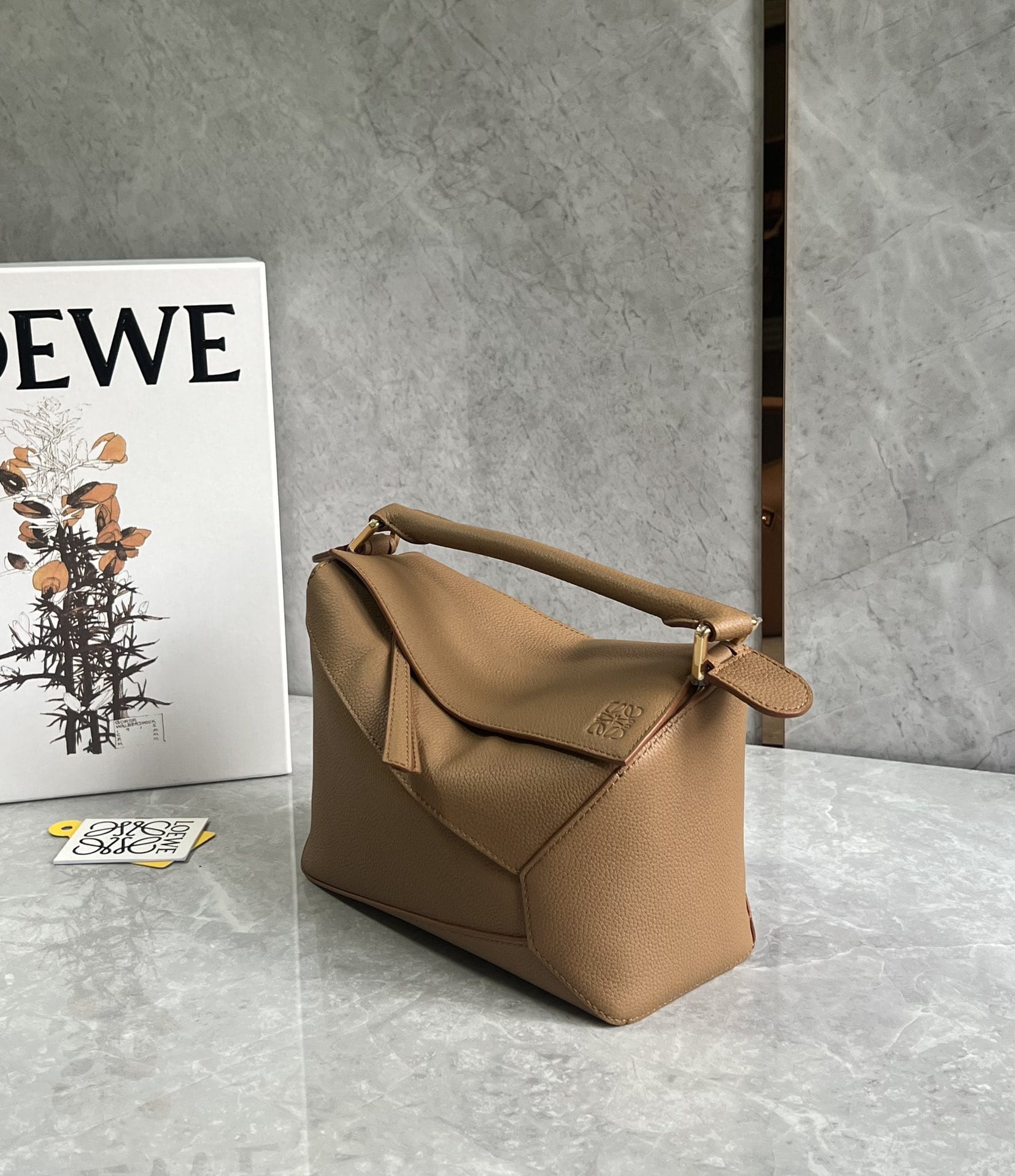 LOEWE Small Puzzle Bag In  Calfskin - Toffee