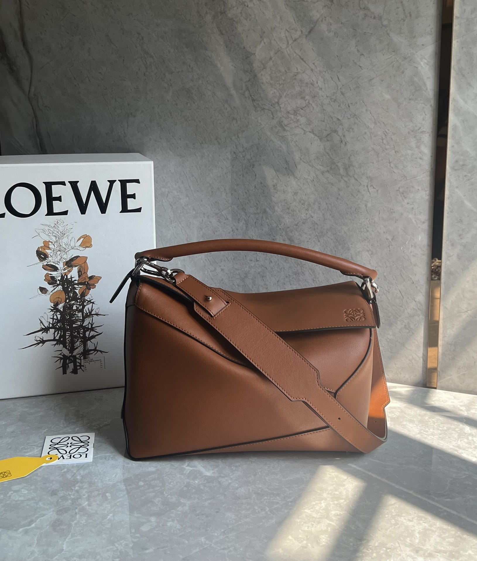 LOEWE Medium Puzzle Bag In  Calfskin - Tan