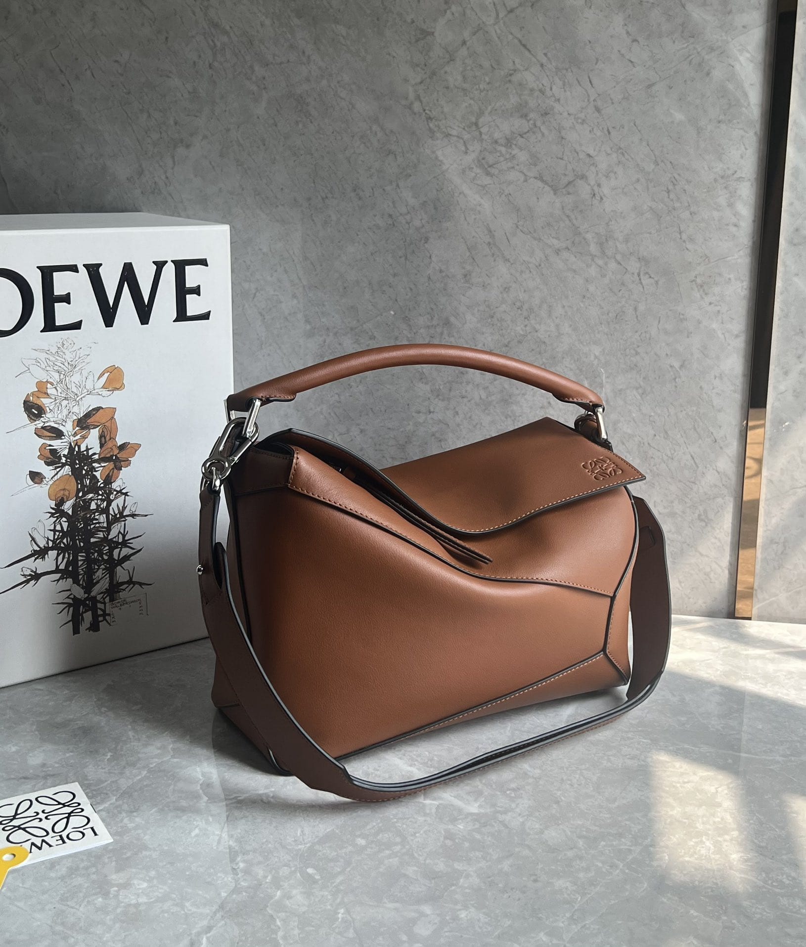 LOEWE Medium Puzzle Bag In  Calfskin - Tan