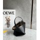 LOEWE Mini Puzzle Fold Tote Bag In Calfskin - Black