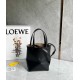 LOEWE Mini Puzzle Fold Tote Bag In Calfskin - Black