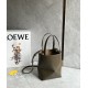 LOEWE Mini Puzzle Fold Tote Bag In Calfskin - Dark Khaki Green