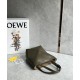 LOEWE Mini Puzzle Fold Tote Bag In Calfskin - Dark Khaki Green