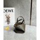 LOEWE Mini Puzzle Fold Tote Bag In Calfskin - Dark Khaki Green