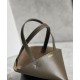 LOEWE Mini Puzzle Fold Tote Bag In Calfskin - Dark Khaki Green