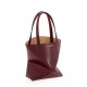 LOEWE Mini Puzzle Fold Tote Bag In Calfskin - Dark Burgundy