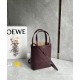 LOEWE Mini Puzzle Fold Tote Bag In Calfskin - Dark Burgundy