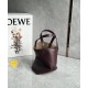 LOEWE Mini Puzzle Fold Tote Bag In Calfskin - Dark Burgundy