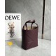 LOEWE Mini Puzzle Fold Tote Bag In Calfskin - Dark Burgundy