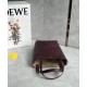 LOEWE Mini Puzzle Fold Tote Bag In Calfskin - Dark Burgundy