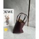 LOEWE Mini Puzzle Fold Tote Bag In Calfskin - Dark Burgundy