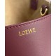 LOEWE Mini Puzzle Fold Tote Bag In Calfskin - Dark Burgundy