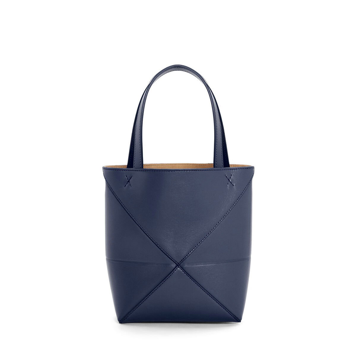 LOEWE Mini Puzzle Fold Tote Bag In Calfskin - Abyss Blue