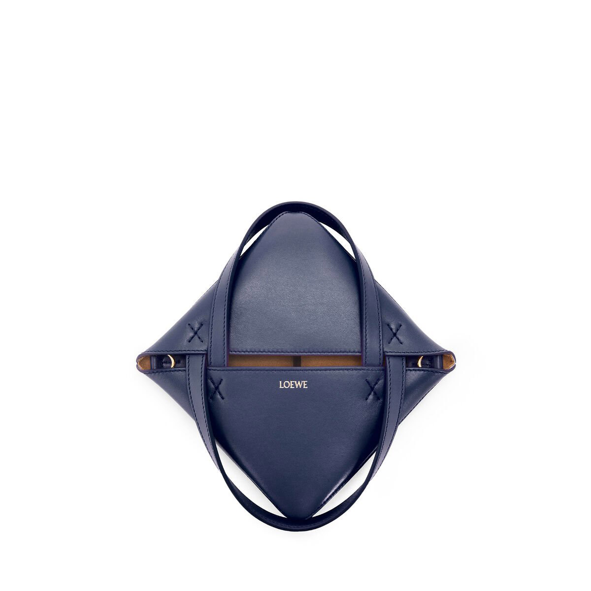 LOEWE Mini Puzzle Fold Tote Bag In Calfskin - Abyss Blue