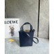 LOEWE Mini Puzzle Fold Tote Bag In Calfskin - Abyss Blue