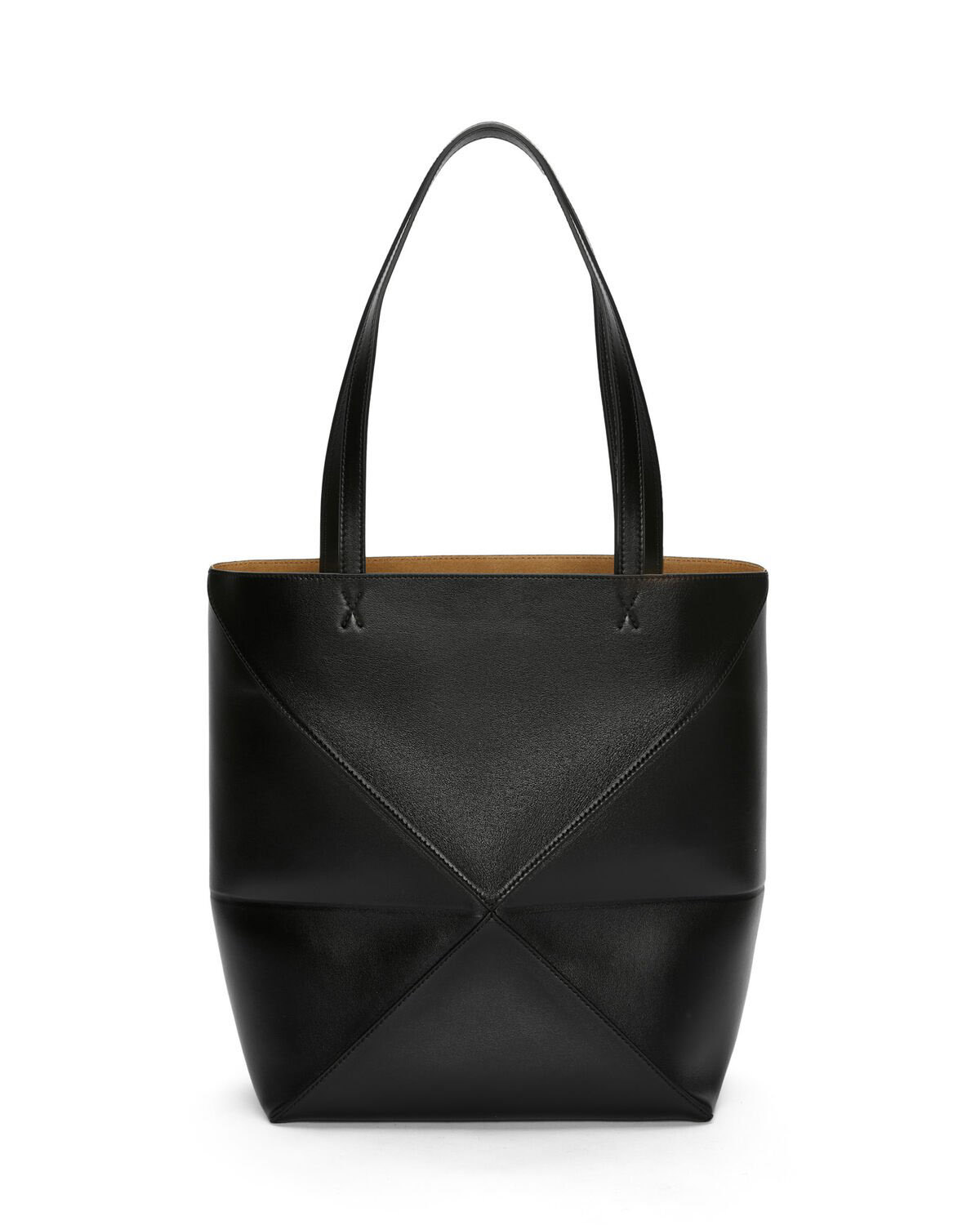 LOEWE Medium Puzzle Fold Tote Bag In Calfskin - Black