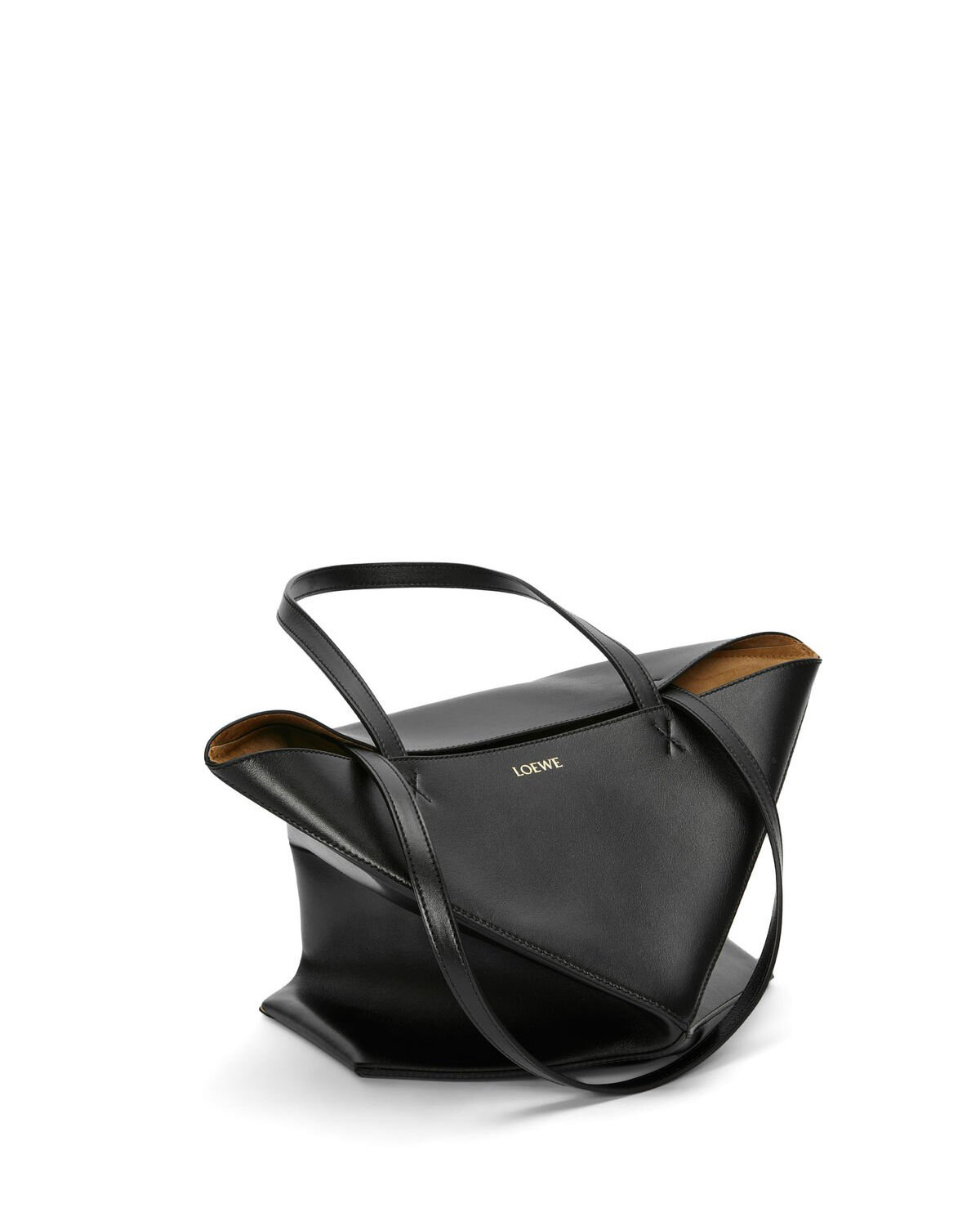 LOEWE Medium Puzzle Fold Tote Bag In Calfskin - Black