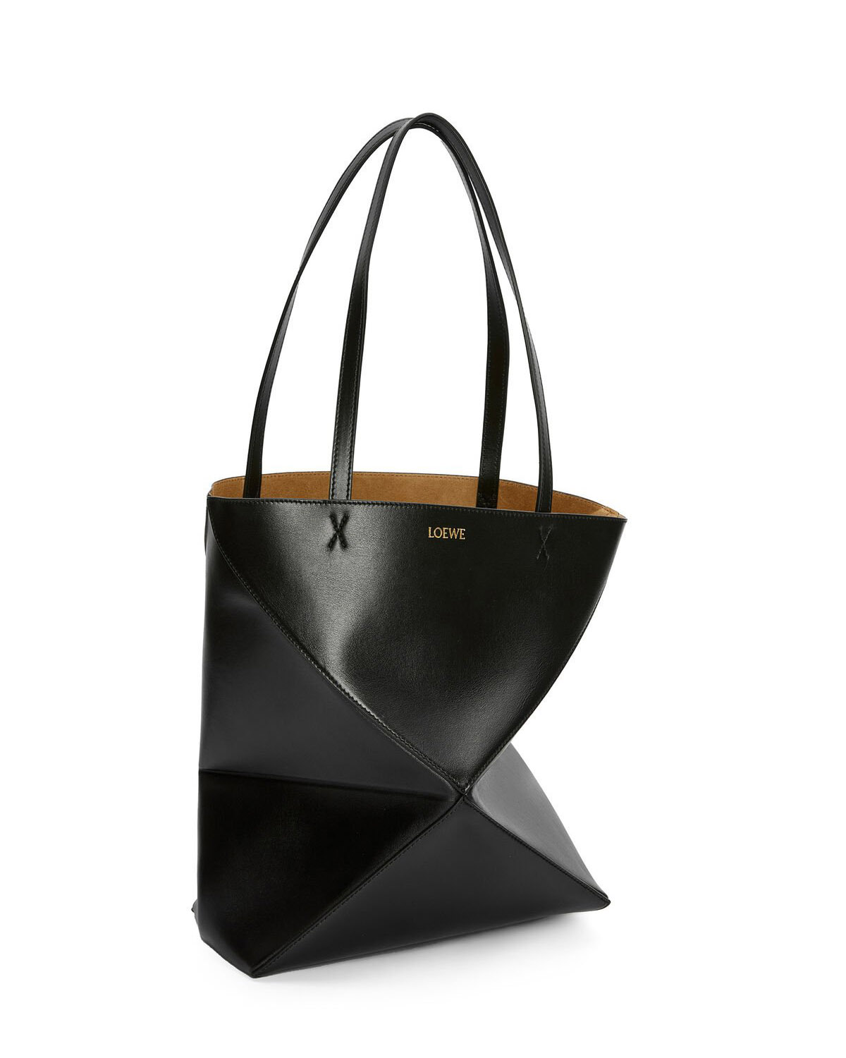 LOEWE Medium Puzzle Fold Tote Bag In Calfskin - Black