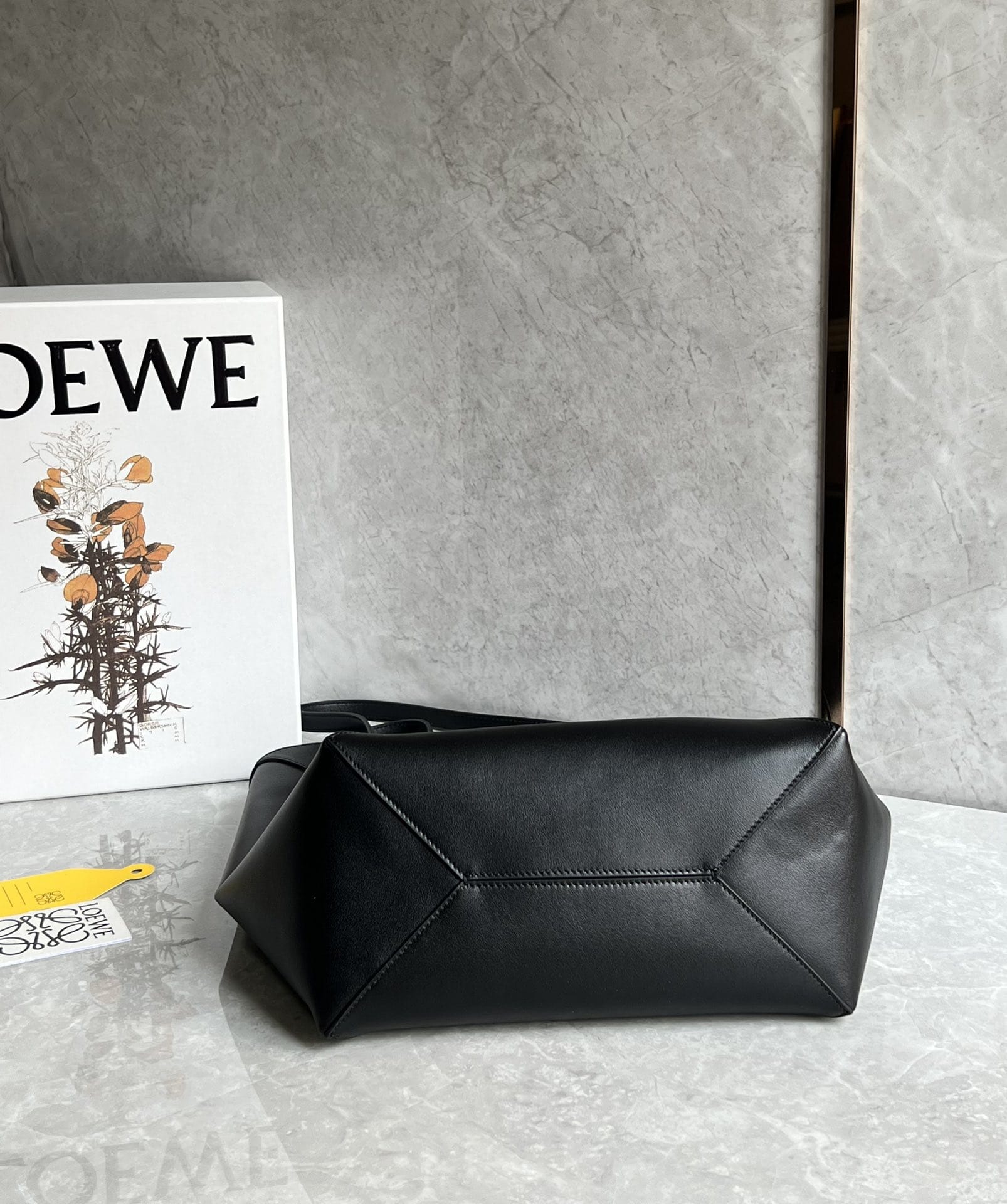 LOEWE Medium Puzzle Fold Tote Bag In Calfskin - Black