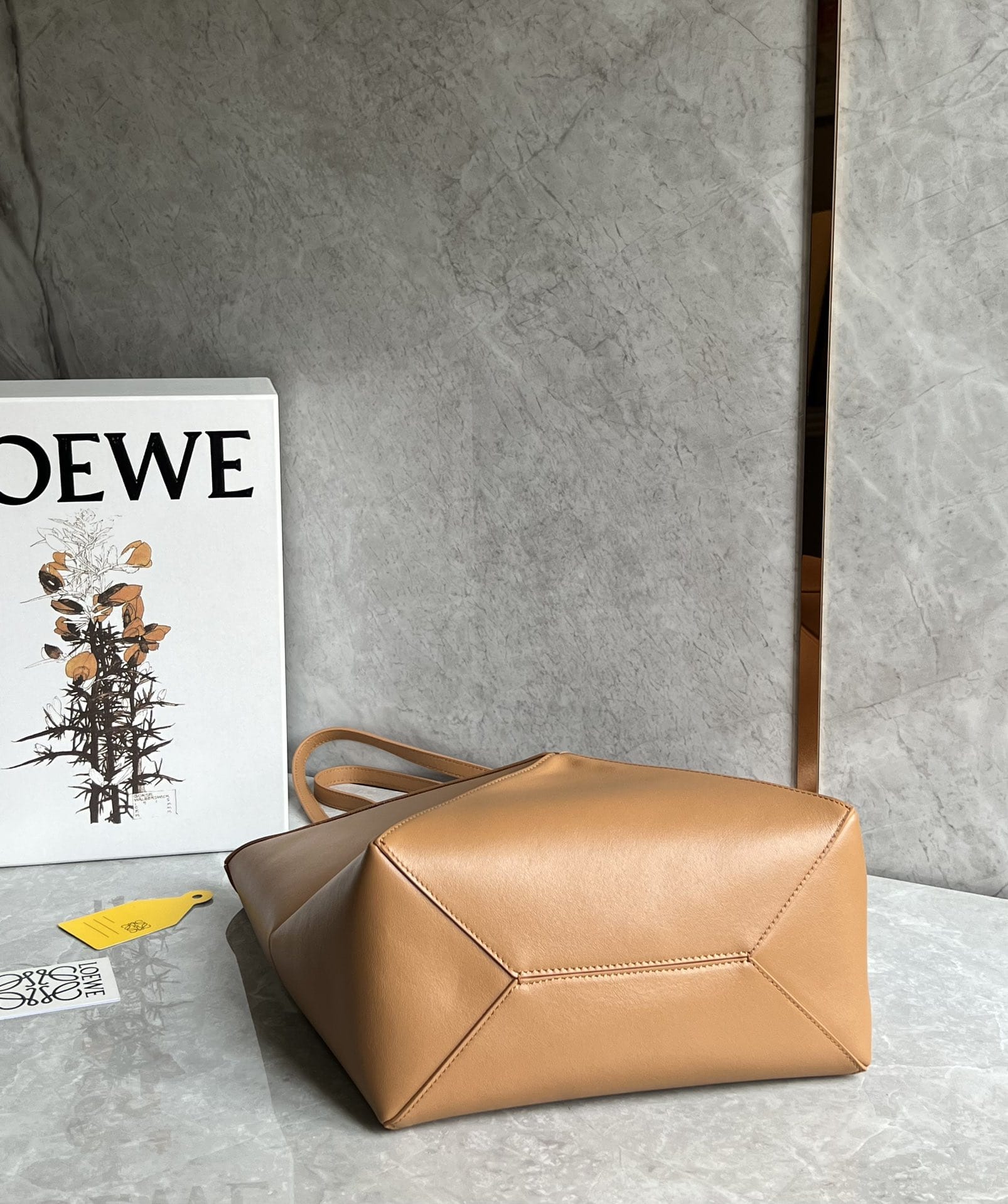 LOEWE Medium Puzzle Fold Tote Bag In Calfskin - Warm Desert