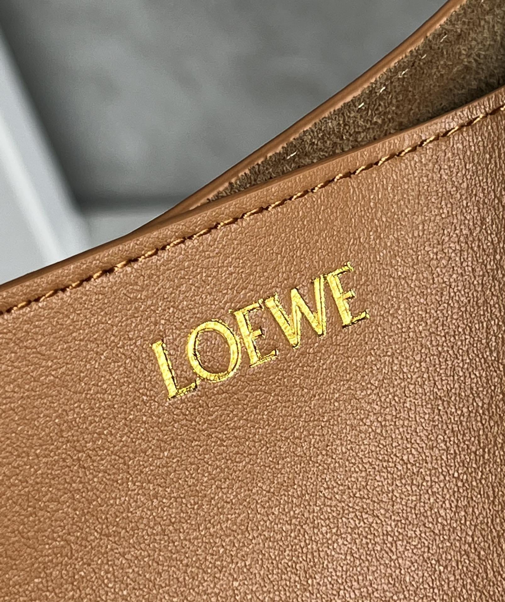 LOEWE Medium Puzzle Fold Tote Bag In Calfskin - Warm Desert