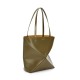 LOEWE Medium Puzzle Fold Tote Bag In Calfskin - Dark Khaki Green