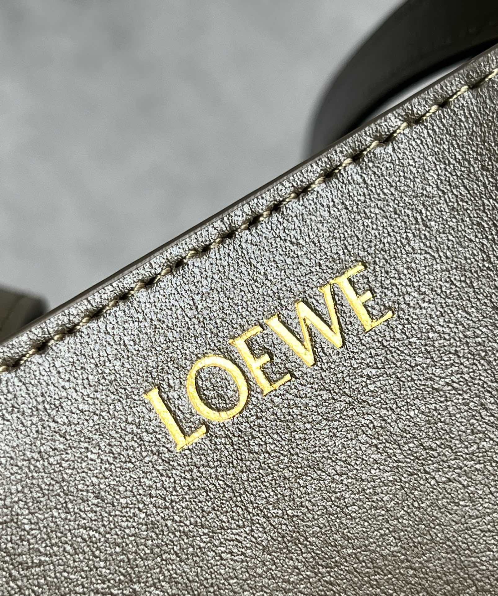 LOEWE Medium Puzzle Fold Tote Bag In Calfskin - Dark Khaki Green