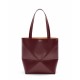 LOEWE Medium Puzzle Fold Tote Bag In Calfskin - Dark Burgundy