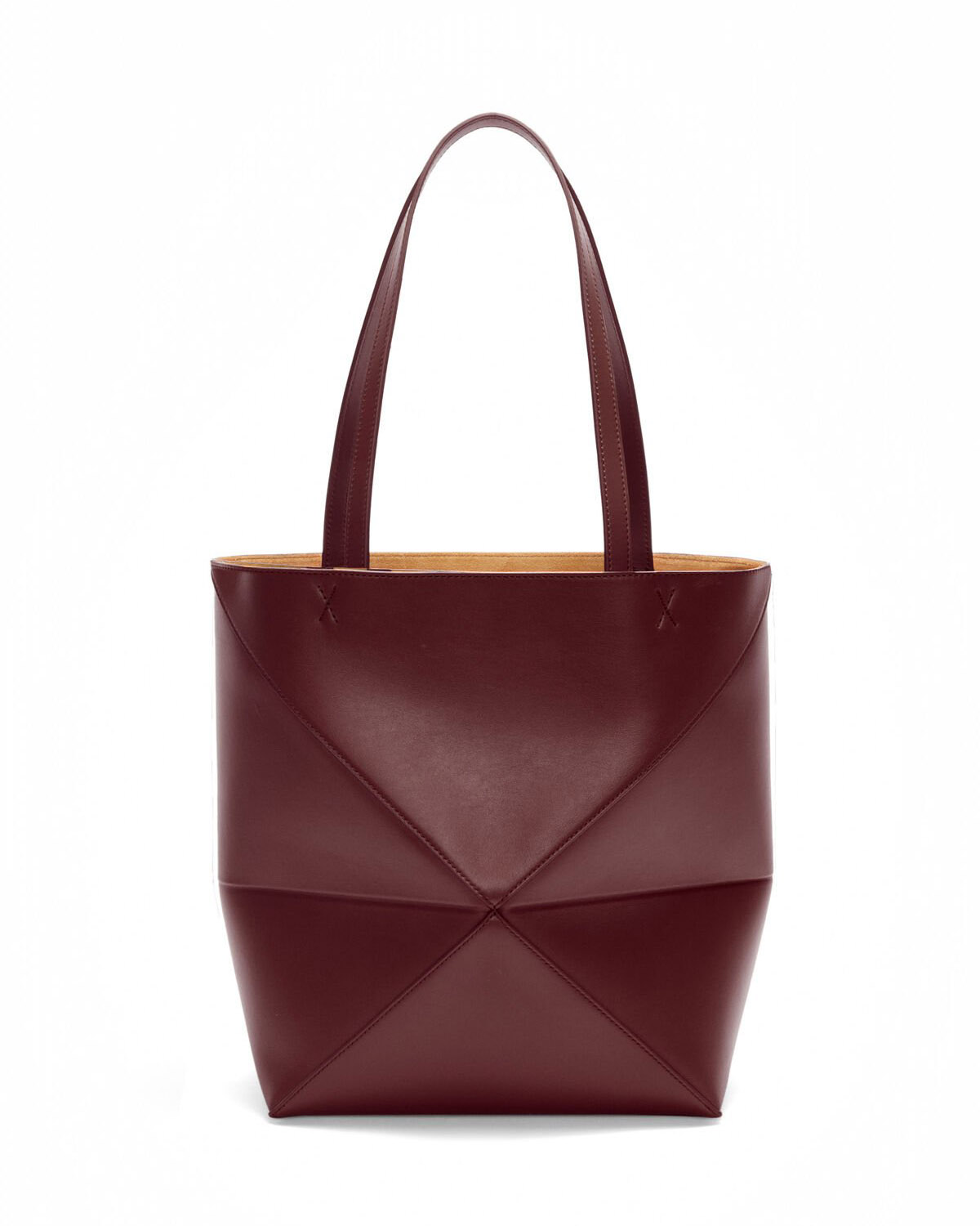 LOEWE Medium Puzzle Fold Tote Bag In Calfskin - Dark Burgundy