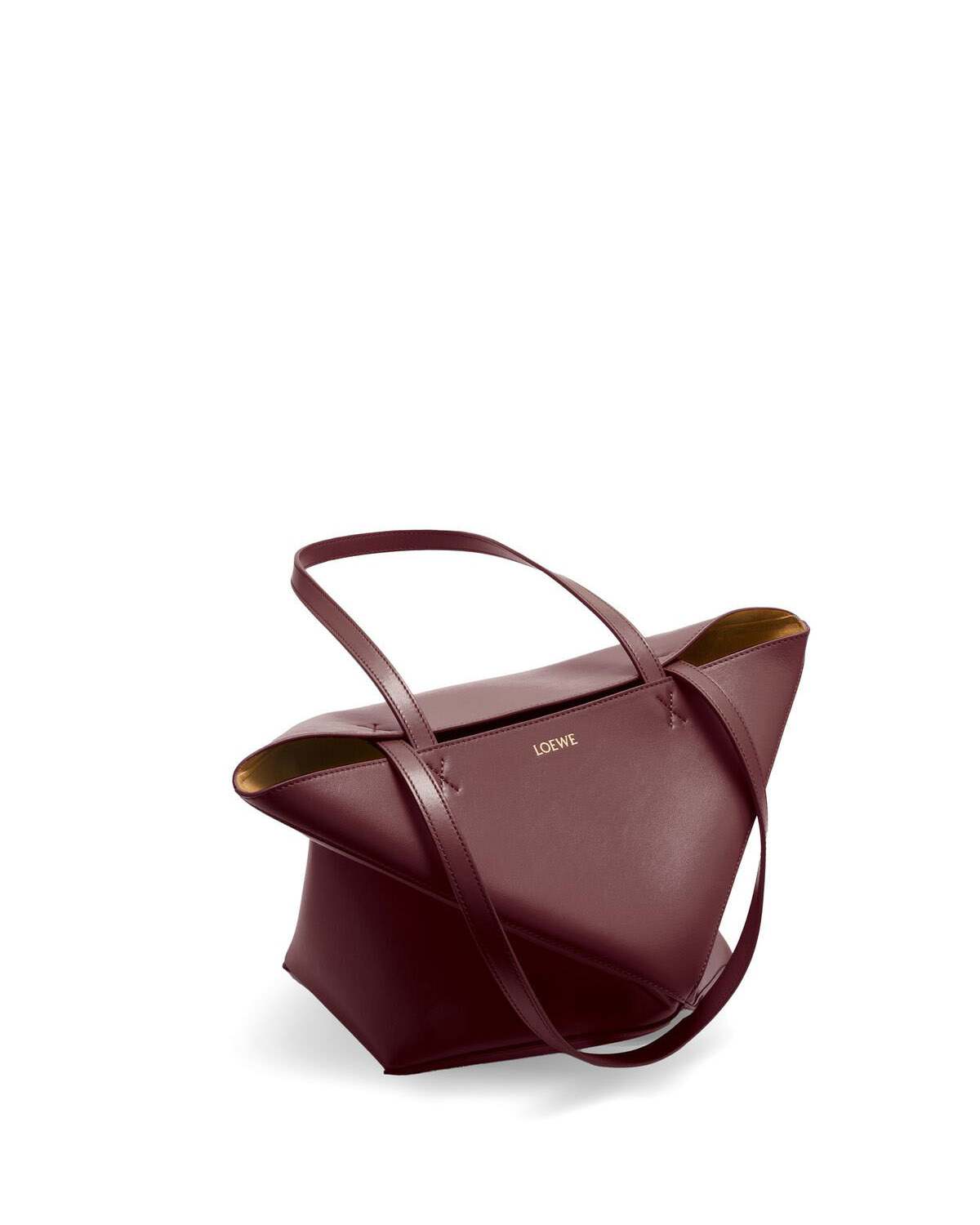 LOEWE Medium Puzzle Fold Tote Bag In Calfskin - Dark Burgundy