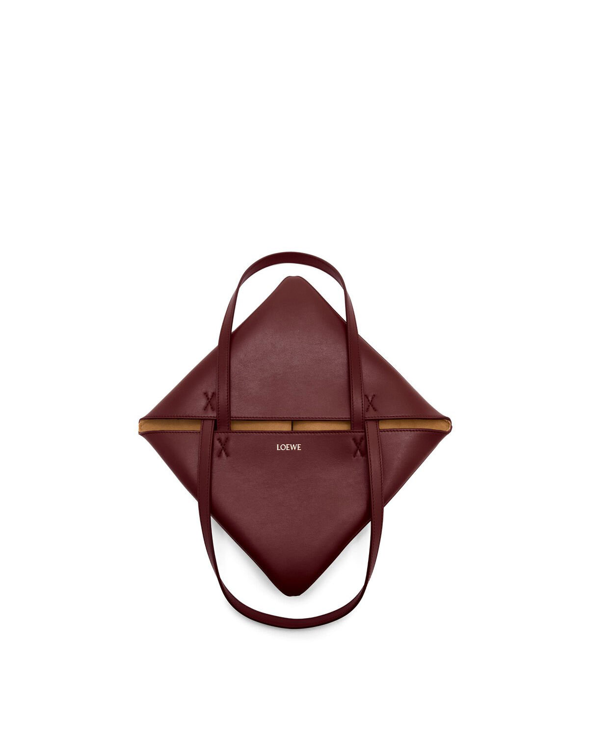 LOEWE Medium Puzzle Fold Tote Bag In Calfskin - Dark Burgundy