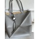 LOEWE XL Puzzle Fold Tote Bag In Calfskin - Pearl Grey