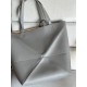 LOEWE XL Puzzle Fold Tote Bag In Calfskin - Pearl Grey