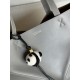 LOEWE XL Puzzle Fold Tote Bag In Calfskin - Pearl Grey