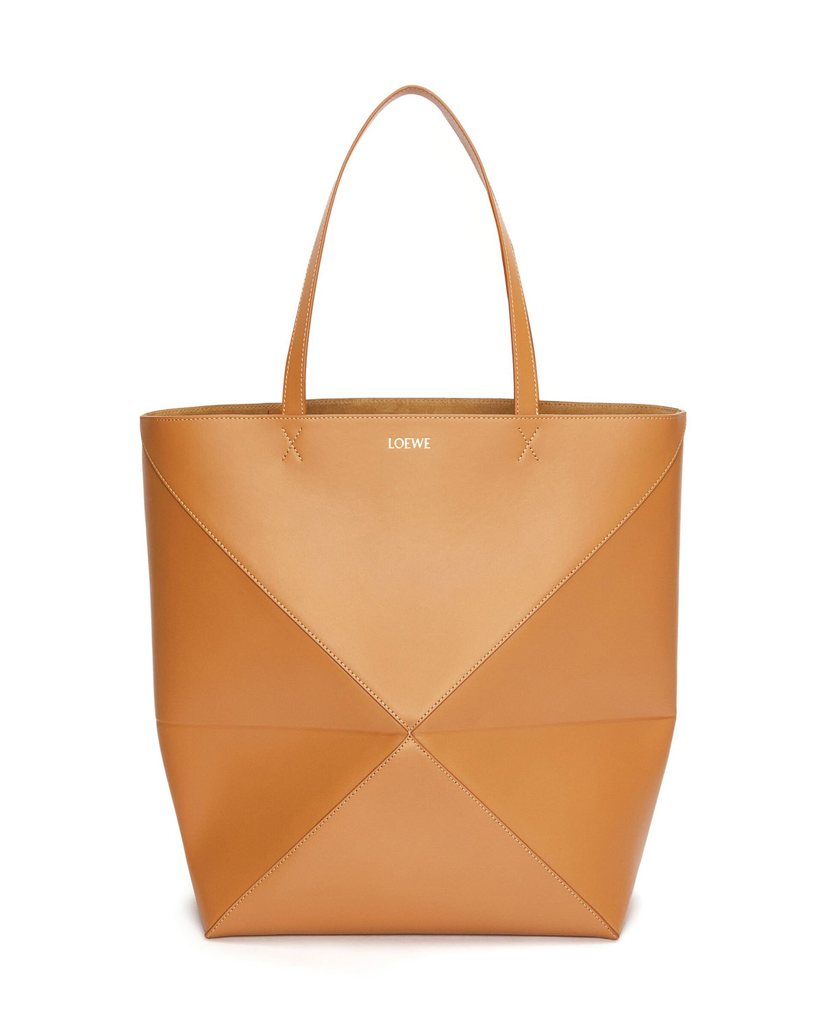 LOEWE XL Puzzle Fold Tote Bag In Calfskin - Warm Desert