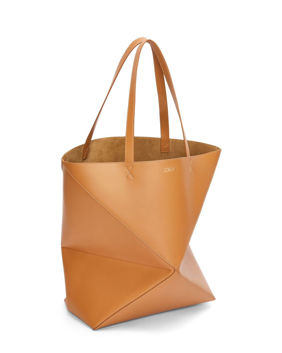 LOEWE XL Puzzle Fold Tote Bag In Calfskin - Warm Desert