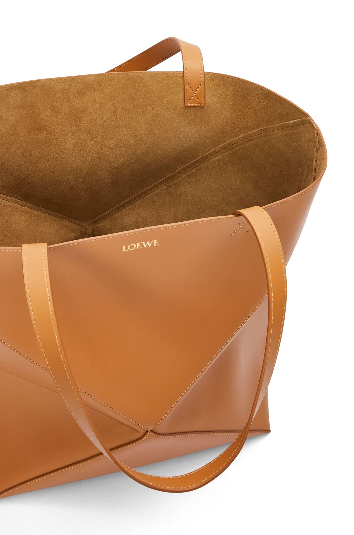 LOEWE XL Puzzle Fold Tote Bag In Calfskin - Warm Desert