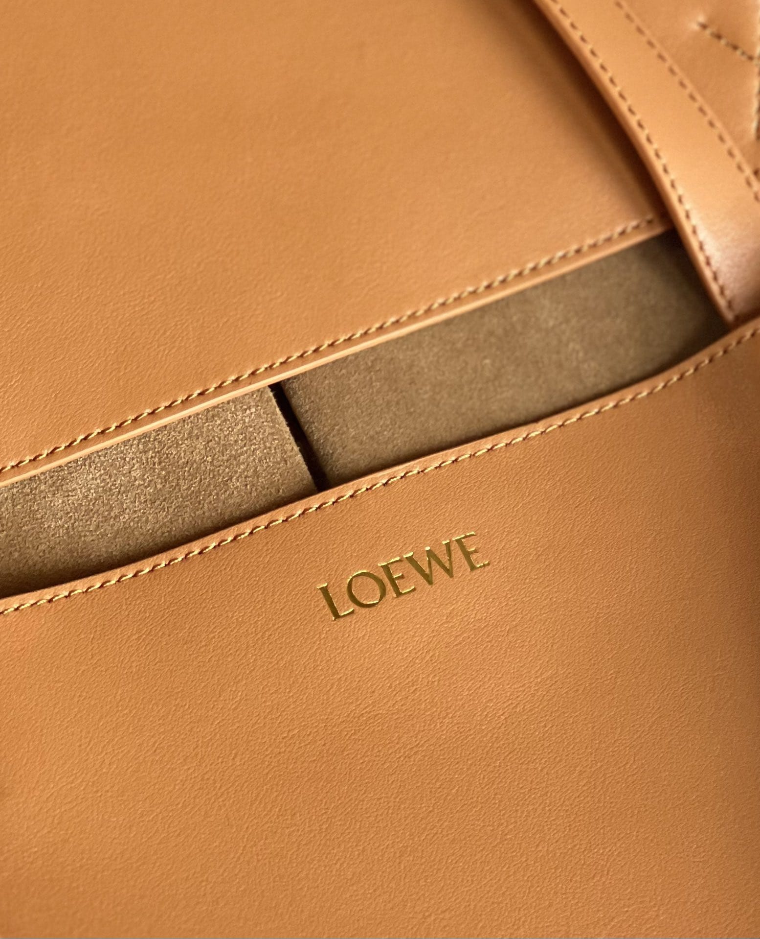 LOEWE XL Puzzle Fold Tote Bag In Calfskin - Warm Desert