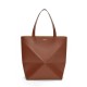 LOEWE XL Puzzle Fold Tote Bag In Calfskin - Brownie