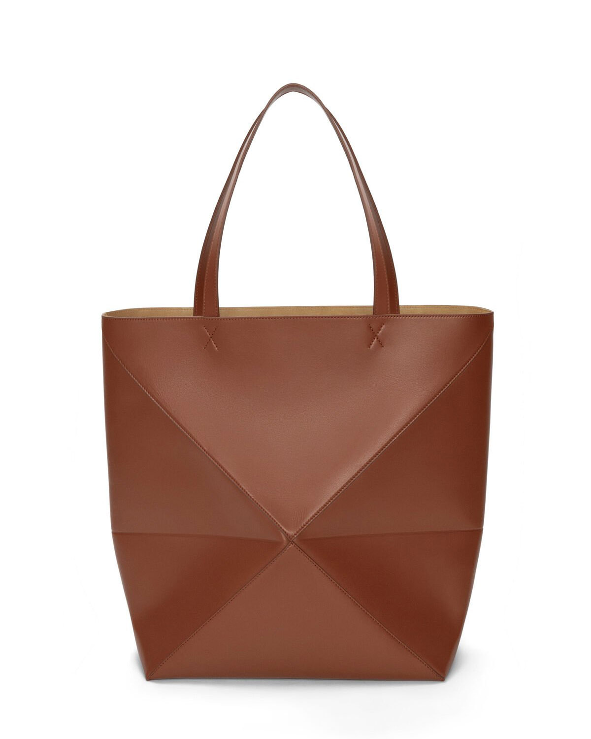 LOEWE XL Puzzle Fold Tote Bag In Calfskin - Brownie