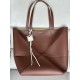 LOEWE XL Puzzle Fold Tote Bag In Calfskin - Brownie