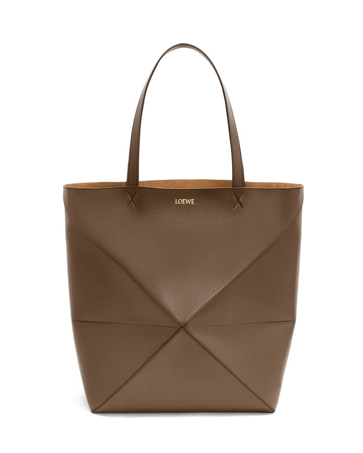 LOEWE XL Puzzle Fold Tote Bag In Calfskin - Umber