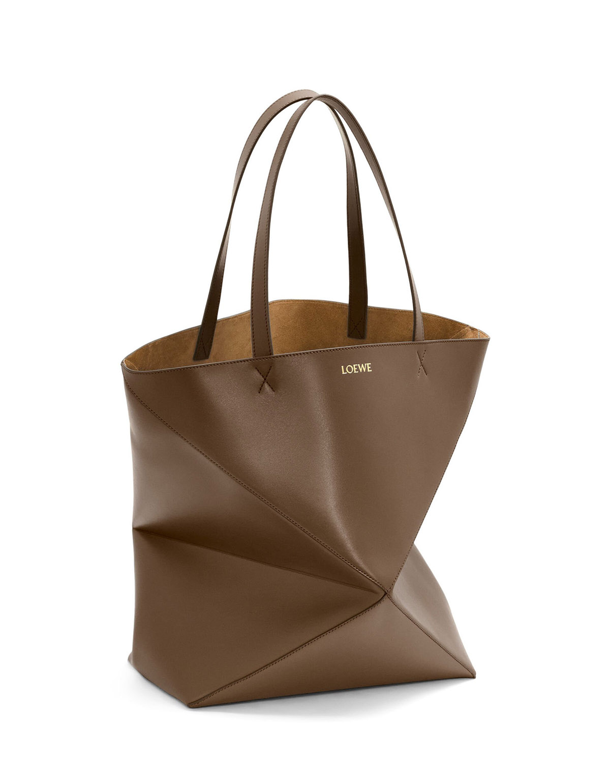 LOEWE XL Puzzle Fold Tote Bag In Calfskin - Umber