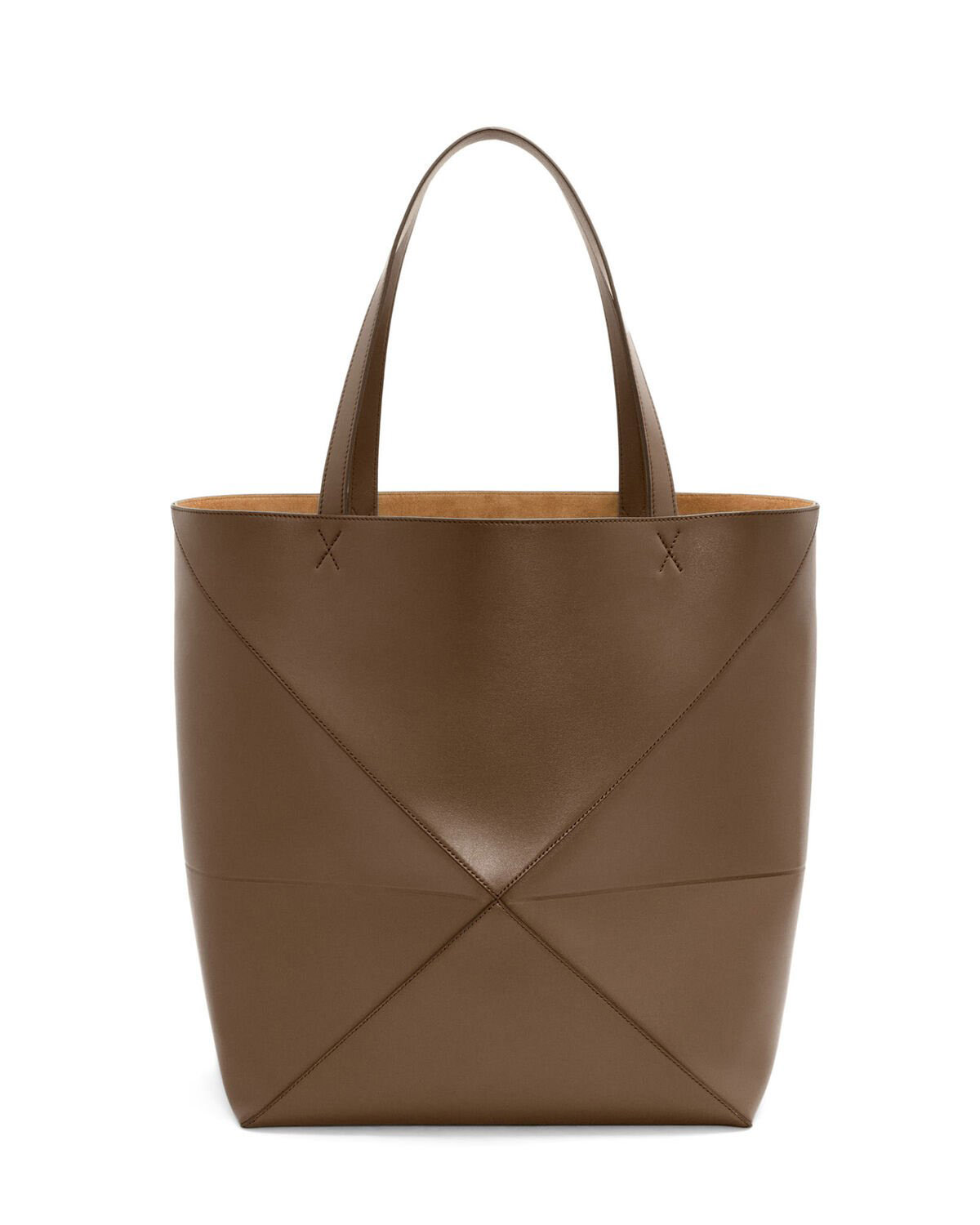 LOEWE XL Puzzle Fold Tote Bag In Calfskin - Umber